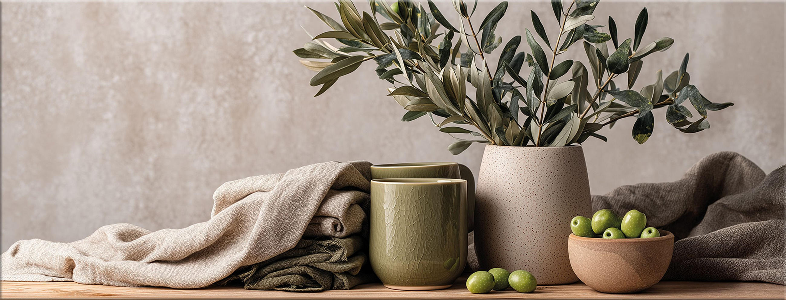 GLASBILD 30x80 cm Stillleben Esszimmer beige - Beige, Glas (80/30cm) - artissimo