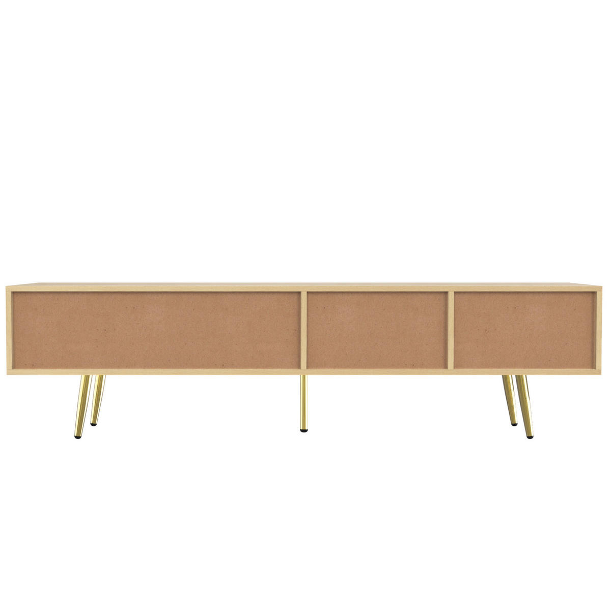 TV ormarić 160/36/42 cm boje drveta od MDF-a i iverice s 2 ladice i vratima s reljefnim uzorkom - smeđa, drvni materijal (160/42/36cm) - OKWISH