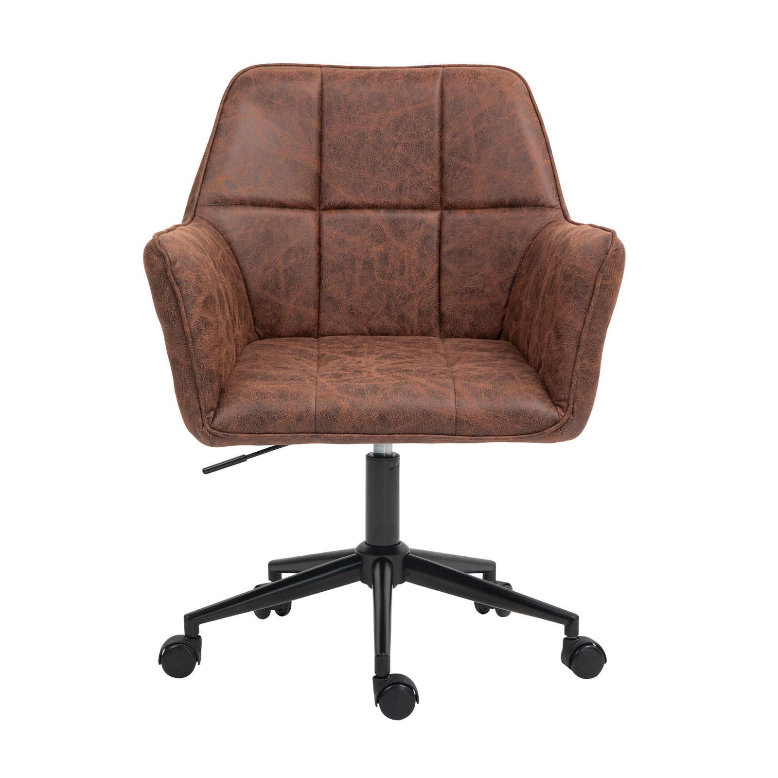 SCHREIBTISCHSTUHL GREG Braun - Schwarz/Braun, Textil/Metall (60/94/57cm) - SVITA