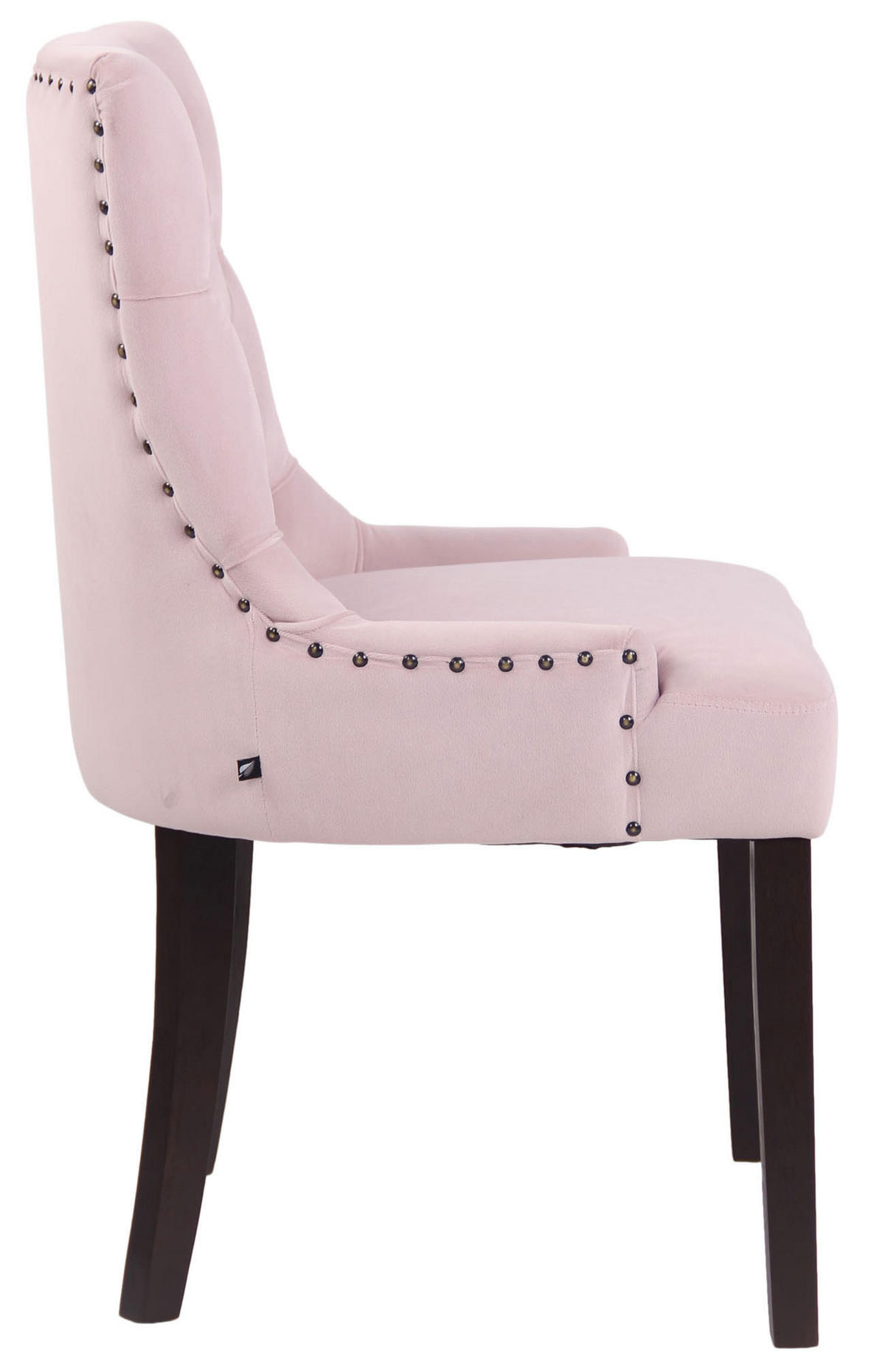 ESSZIMMERSTUHL Aboli Samt, antik Pink - Dunkelbraun/Rosa, Holz/Textil (55/92/58cm) - TPFLiving