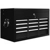 WERKZEUGKASTEN, mit 6 Schubladen, Schloss, Griff, Schwarz, 60 x 26 x 34 cm - Schwarz, Metall (60/34/26cm) - HOMCOM