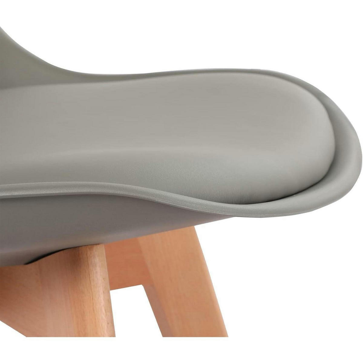 ESSZIMMERSTUHL 2er Set Grau mit Holzbein - Grau, Kunststoff (47.5/82/41cm)