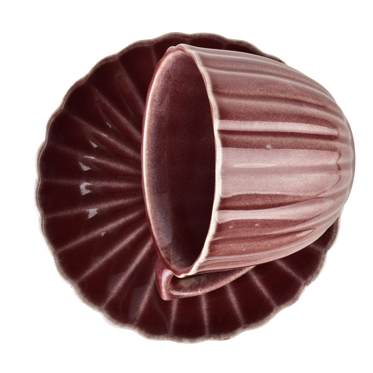 TASSE Evie Dunkelrot 15/10.5/16 cm Porzellan - Dunkelrot, Keramik (0.3L) - Mondex