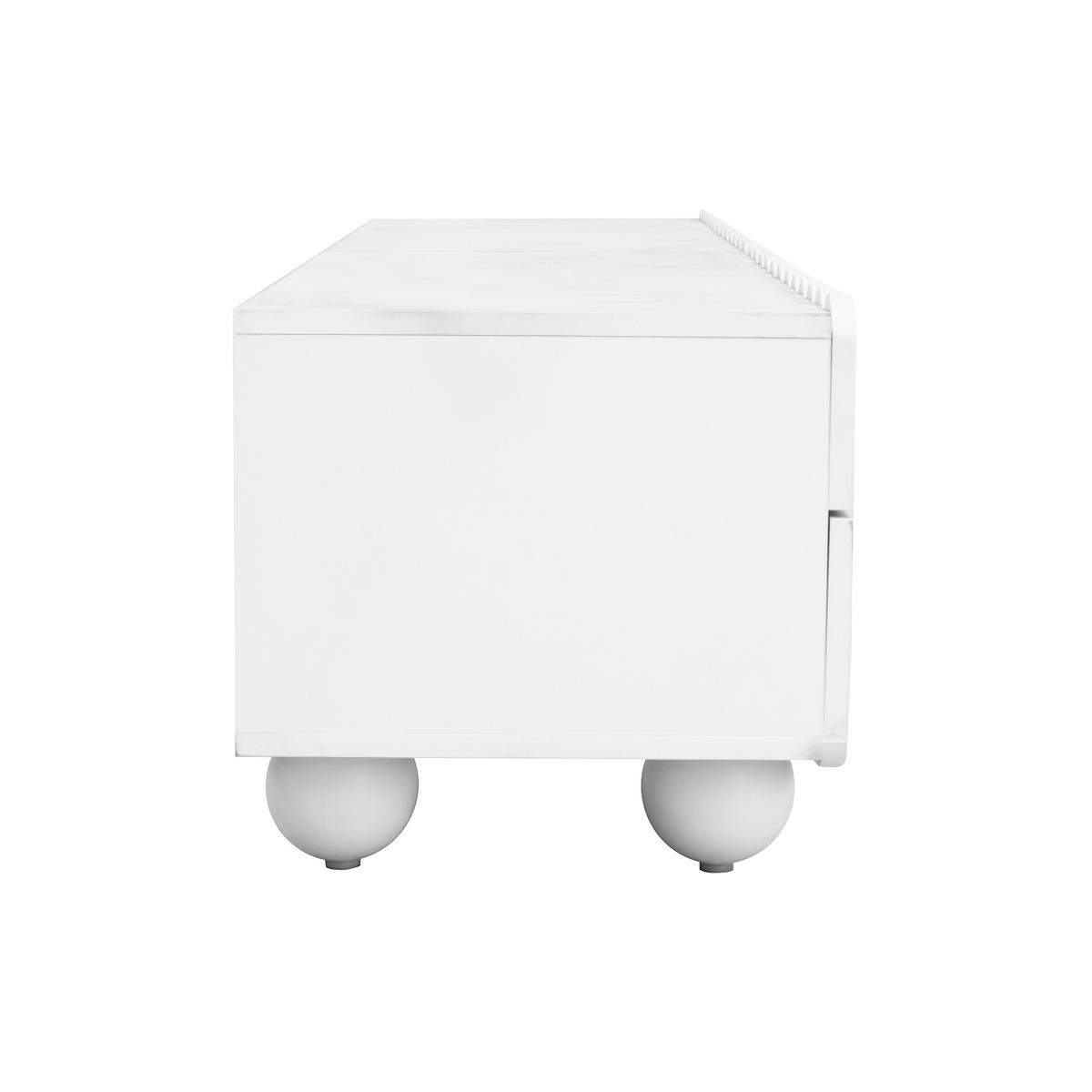 TV-SCHRANK Weiß 175/38/37 cm Doppeltüren Schubladen Flach - Weiß, Karton (38/37/175cm) - PANGIVO