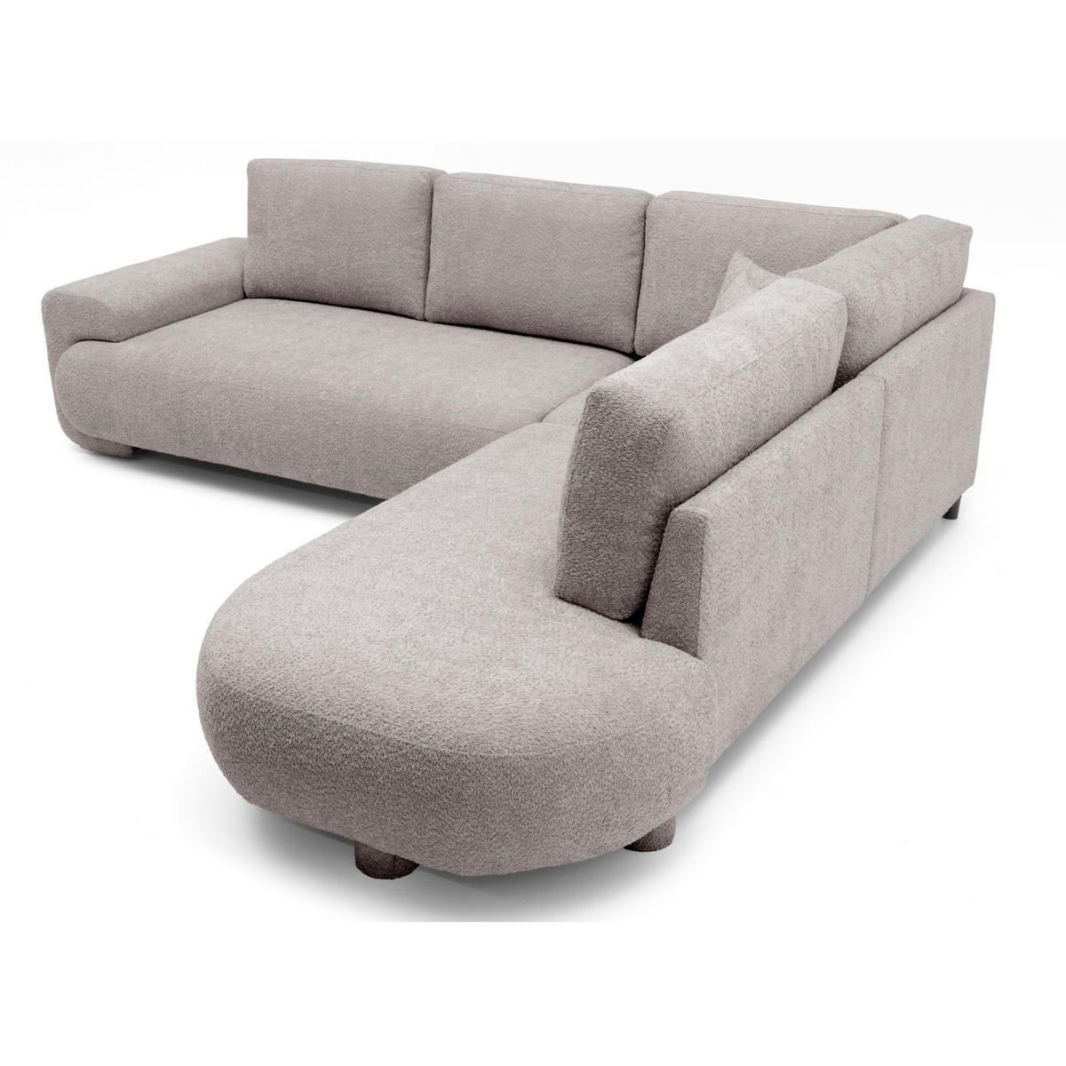 4-SITZER Ecksofa MIRABEL L Rechts 255x285 cm Bouclé Mauve - Mauve, Holz/Kunststoff (255/285cm) - Muffo