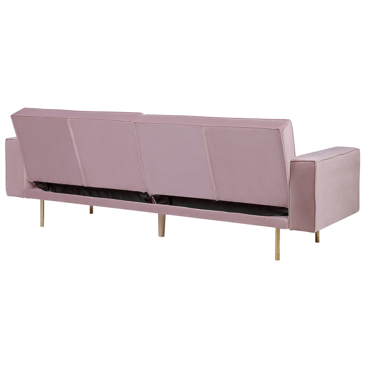 3-SITZER-SCHLAFSOFA Samtstoff Rosa Visnes - Pink, Textil (218/80/81cm) - Beliani