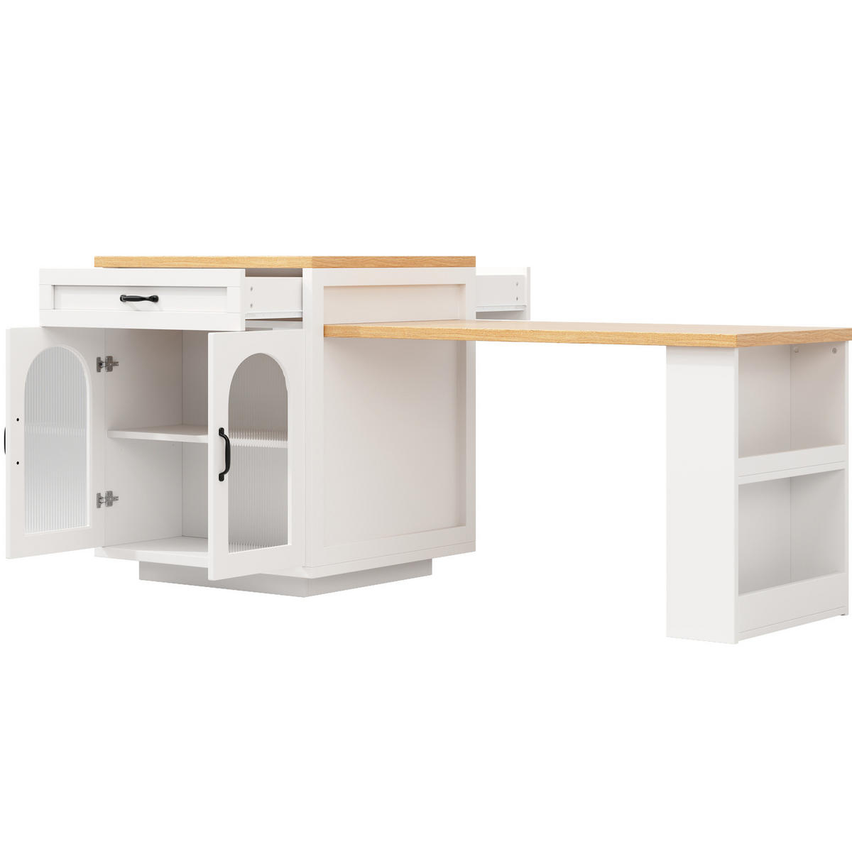 BUFFET 126-196/59/94 cm aus MDF mit RGB-LED-Beleuchtung Weiß - Weiß, Holzwerkstoff (196/94/59cm) - Modenvie