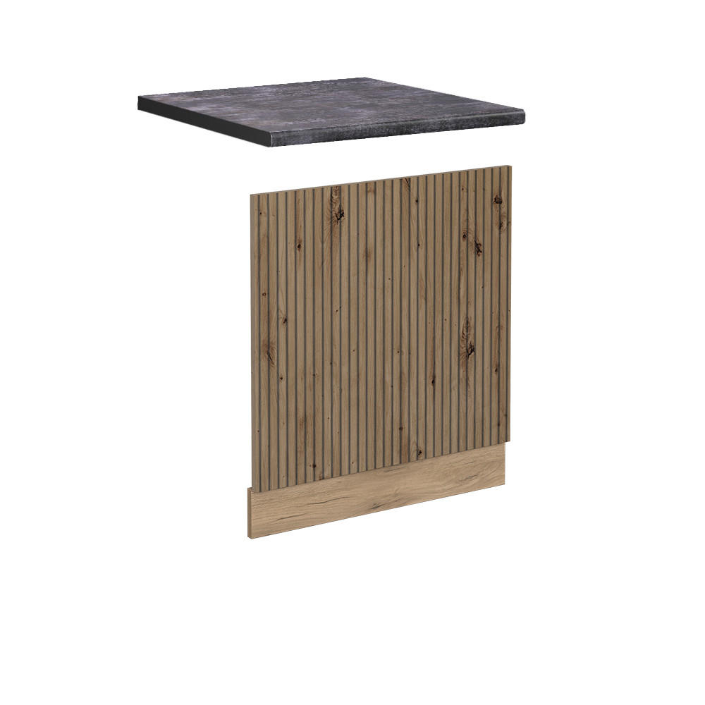 FRONTBLENDE R-Line Artisan-Eiche 60 cm, AP Anthrazit - Eiche Wotan/Eiche Artisan, Holzwerkstoff (60/57.2/1.6cm) - Vicco