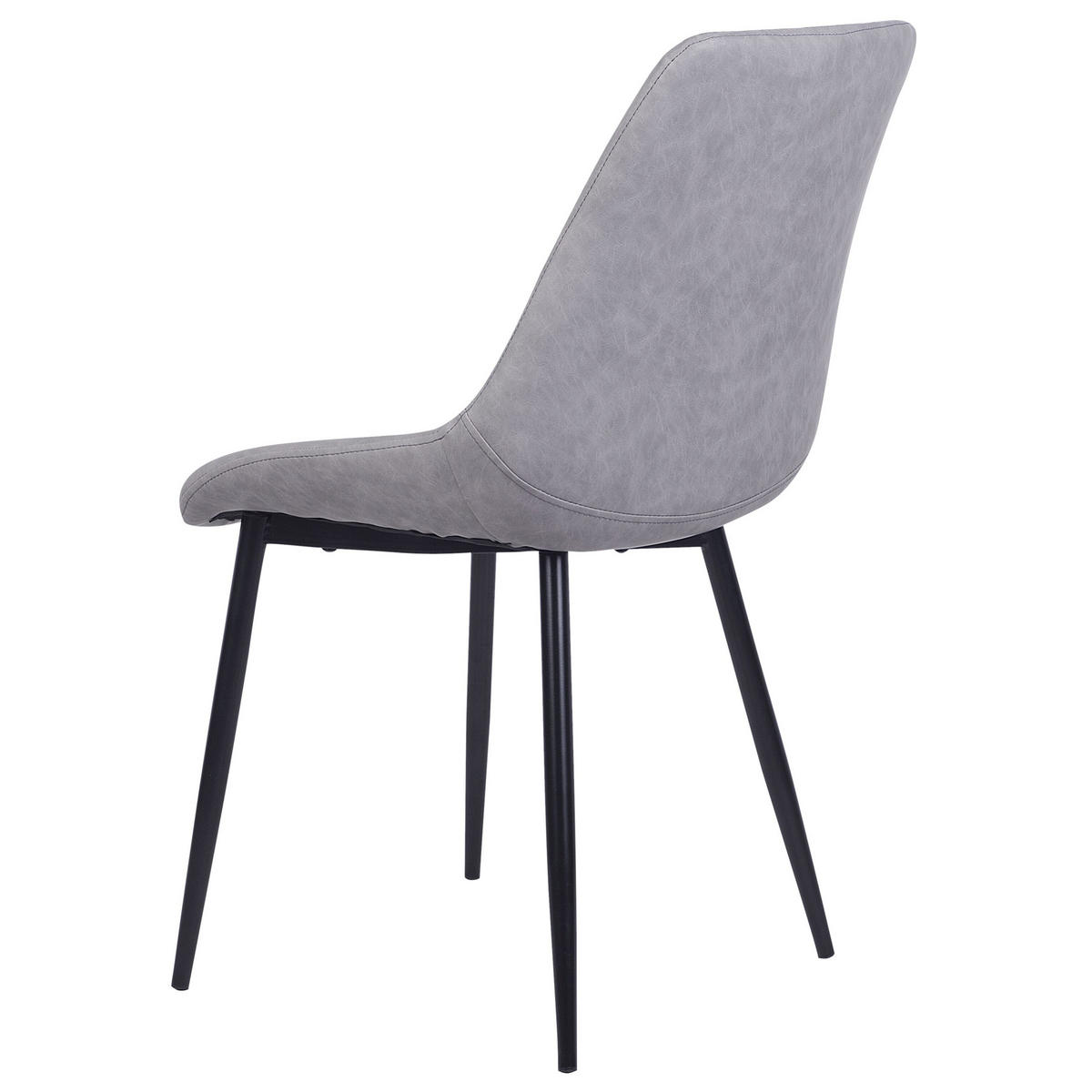 ESSZIMMERSTUHL 2er-Set Kunstleder Grau Maribel - Grau, Textil/Metall (52/85/61cm) - Beliani