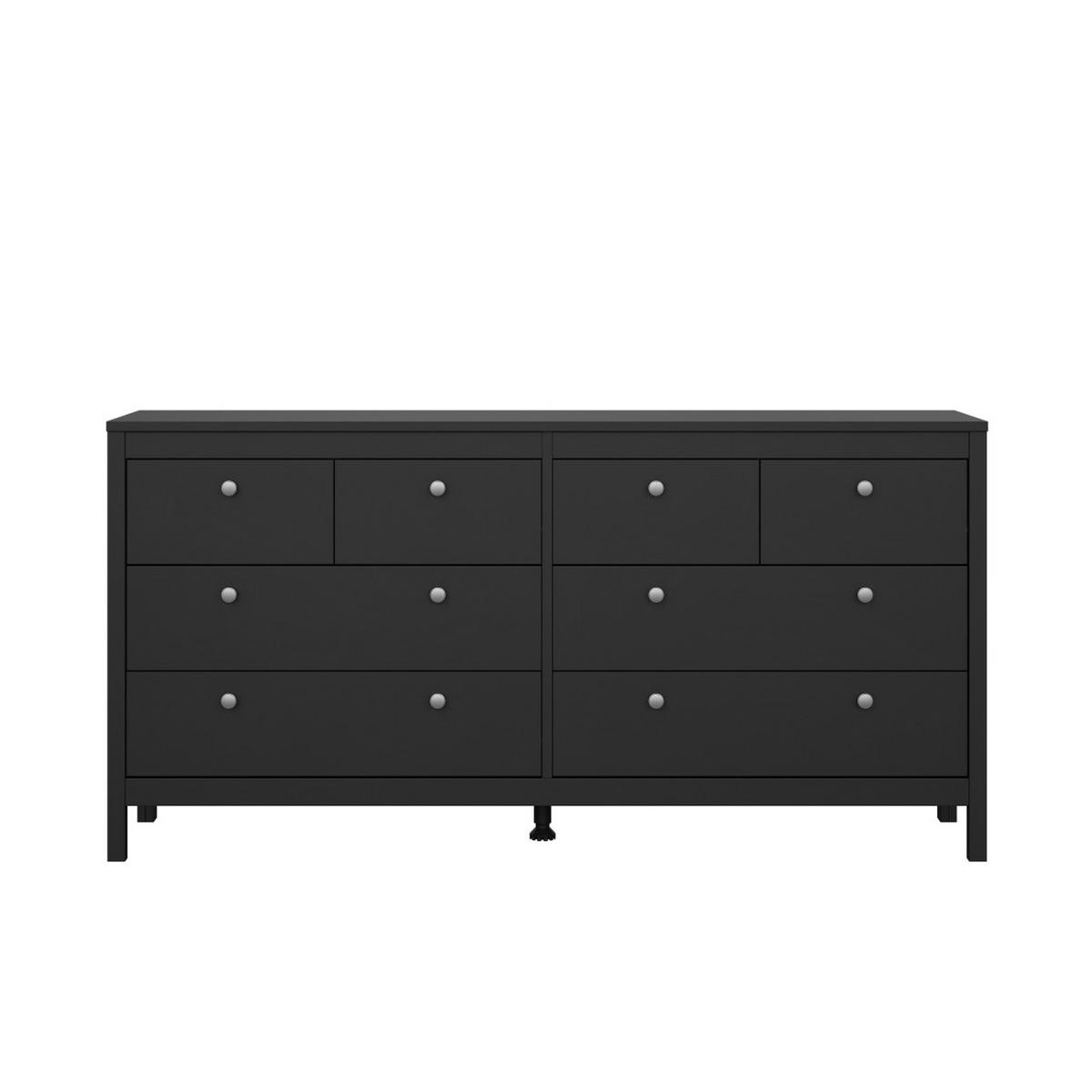KOMMODE, Madrid, Schwarz, Melamin., 160 x 39 x 80 cm - Schwarz, Holzwerkstoff (160/80/39cm) - ebuy24