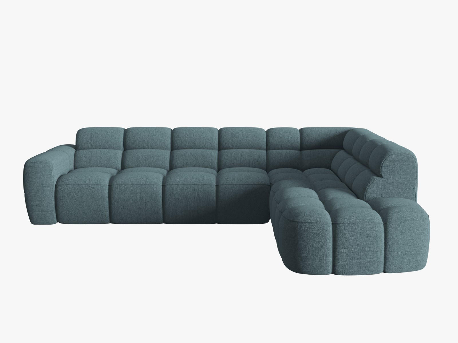 ECKSOFA rechts Lisa aus strukturiertem Stoff hellblau 5 Sitzplätze - Hellblau, Textil (234/293cm) - Micadoni