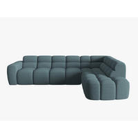 ECKSOFA rechts Lisa aus strukturiertem Stoff hellblau 5 Sitzplätze - Hellblau, Textil (234/293cm) - Micadoni