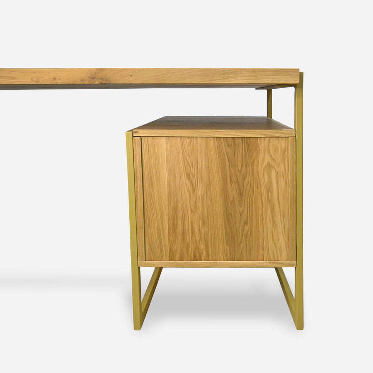 HOLZSCHREIBTISCH mit Metallbeinen fürs Büro GERDA - Eichefarben, Holz (60/150/75cm) - Rawood Furniture