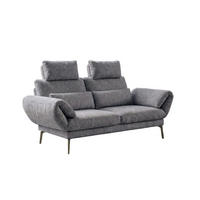 SOFA HOLLY Grau Flachgewebe - Braun/Grau, Textil/Metall (176/90/92cm) - KAWOLA