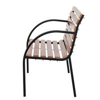 GARTENBANK - Massivholz - Schwarz/Braun, Holz/Metall (122/80/63cm) - home24