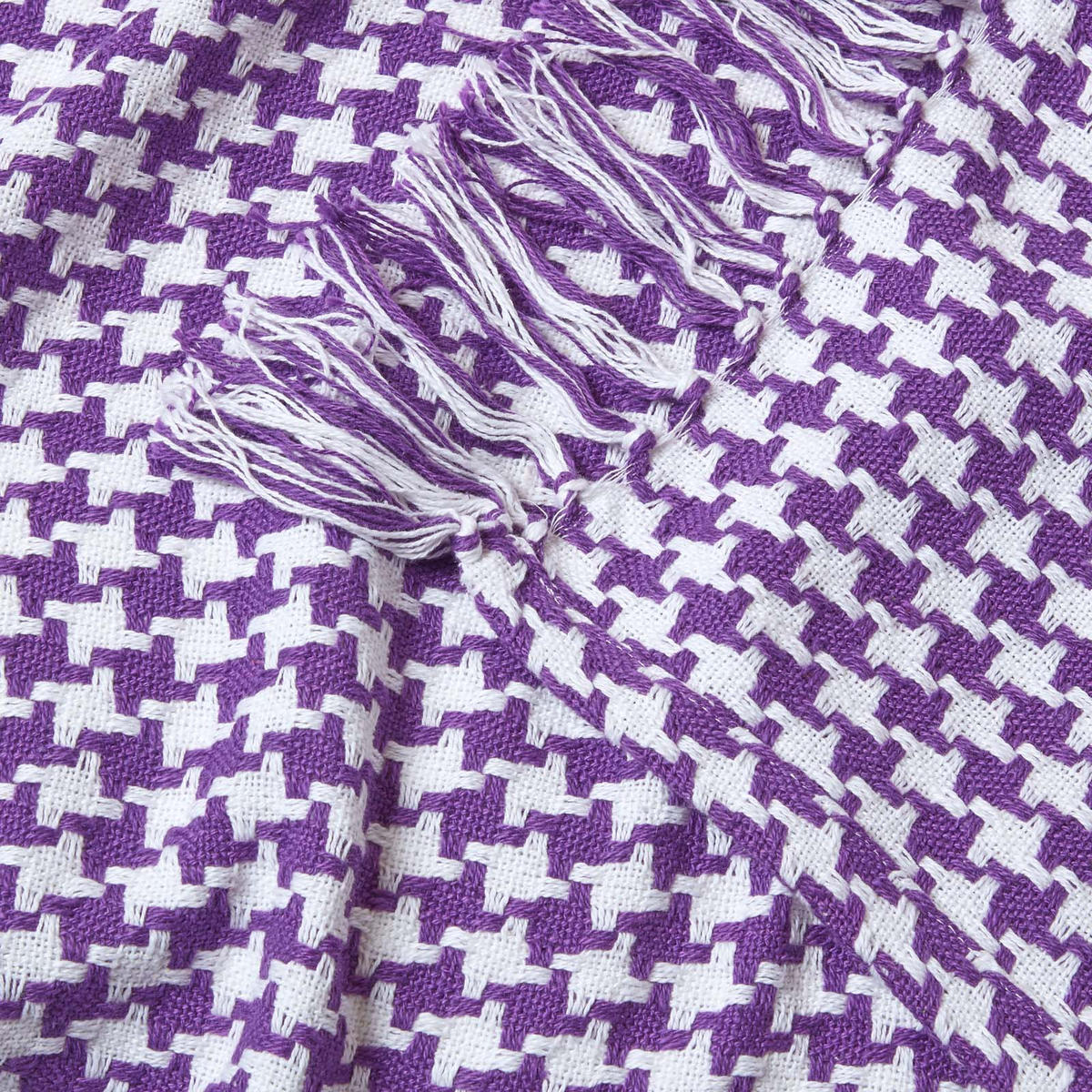ÜBERWURF 225/255 cm, Hahnentritt-Muster - Lila, Textil (225/255cm) - Homescapes