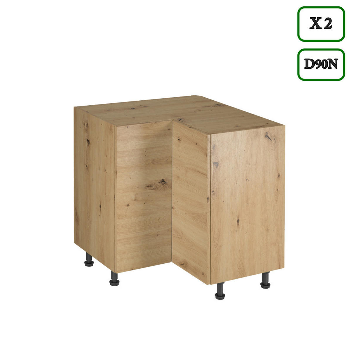 ECKKÜCHE 210 × 320 ×150 cm - Langen K103-M680 - in Artisan Eiche - Schwarz/Eiche Artisan, Holz/Holzwerkstoff (320/212/210cm)