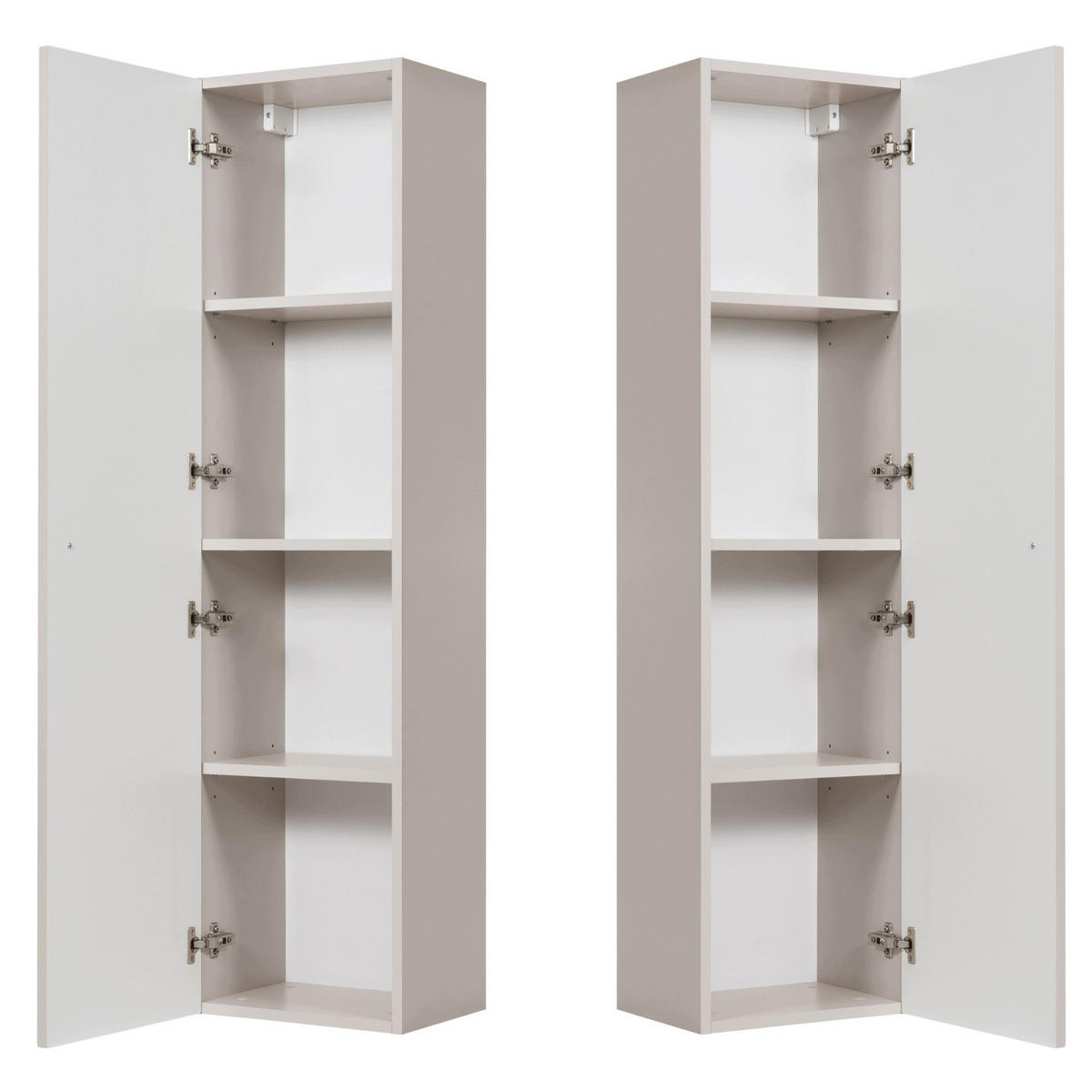 HOCHSCHRANK BELLO hängend geriffelt Kaschmir matt 35/136/27 cm - Kaschmir, Holzwerkstoff/Metall (35/136/27.2cm) - Rodan