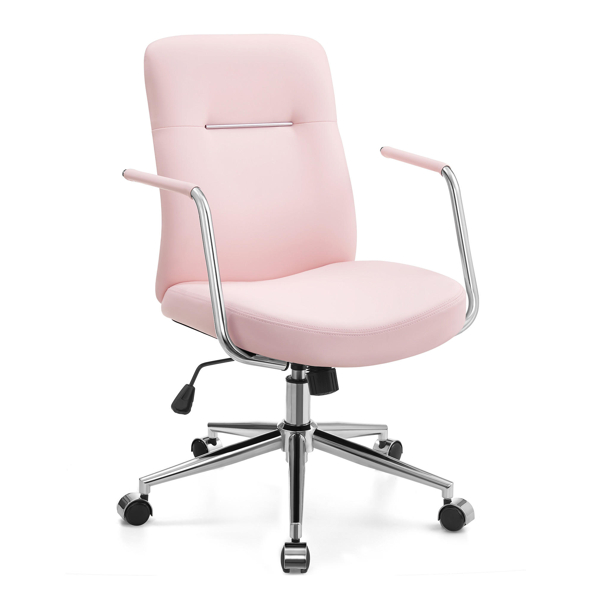 BÜROSTUHL Lotus - Hellrosa, Leder (64/100/64cm) - SONGMICS