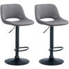 BARHOCKER 2er Set Samt dunkelgrau - Dunkelgrau/Schwarz, Textil/Metall (42/86/46cm) - CLP
