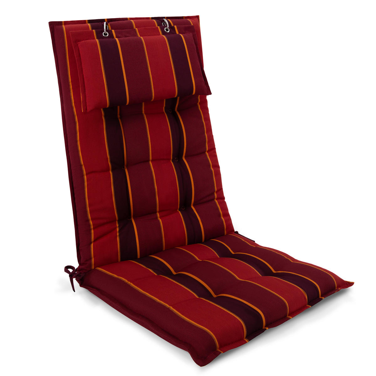 HOCHLEHNERAUFLAGE Sun-HL 119/50/8cm Rot-Gestreift - Multicolor, Textil (50/8/119cm) - Beautissu 