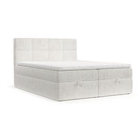 BOXBETT Velto 160/200 cm Creme im Neve Stoff - Creme/Schwarz, Holz/Holzwerkstoff (160/200cm) - AltaBeds