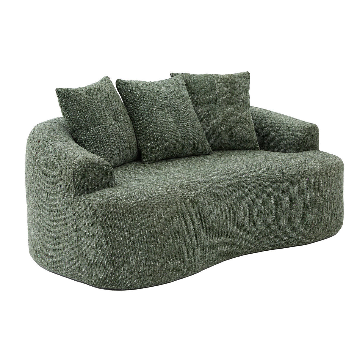 ZWEISITZERSOFA Chenille Grün 164 x 92 x 60 cm - Grün, Holzwerkstoff (164/64/92cm) - Meubliv