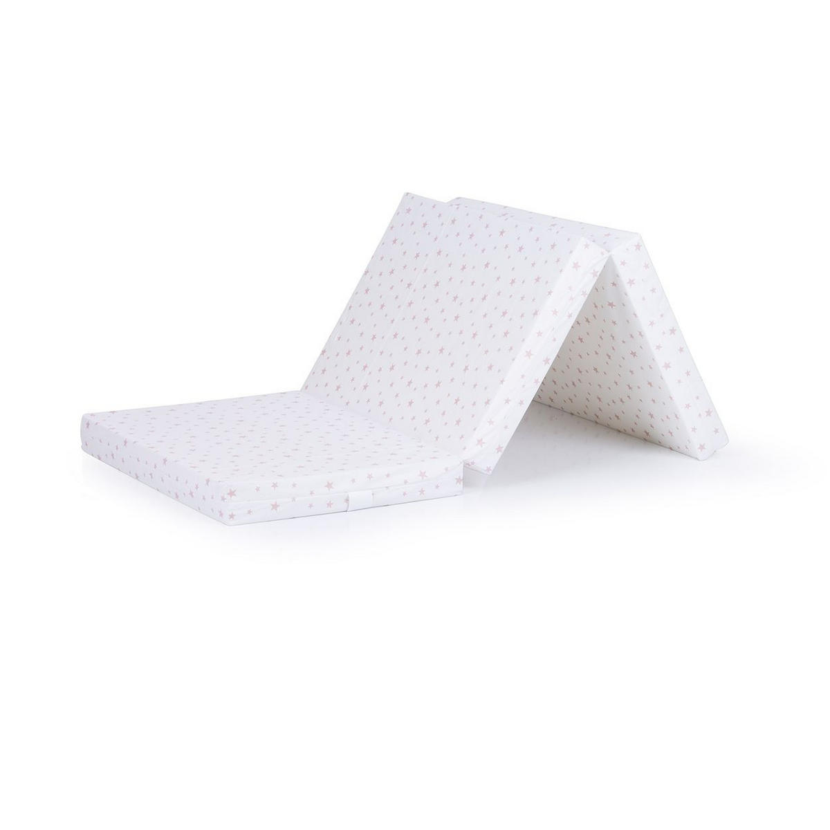 KLAPPMATRATZE Stars 120 x 60 x 6 cm weiß Sterne faltbar, Bezug waschbar, Größe 120 x 60 x 6 cm - Weiß, Textil - Chipolino