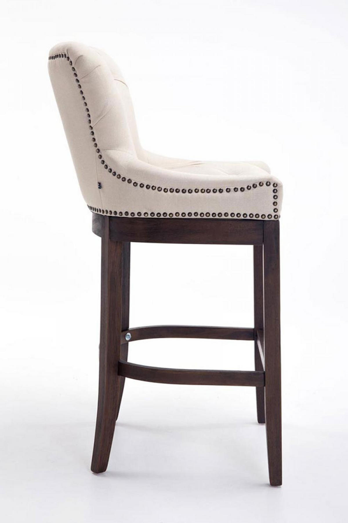 BARHOCKER 2er Set Stoff Creme - Creme, Holz/Textil (55/109/57cm) - CLP