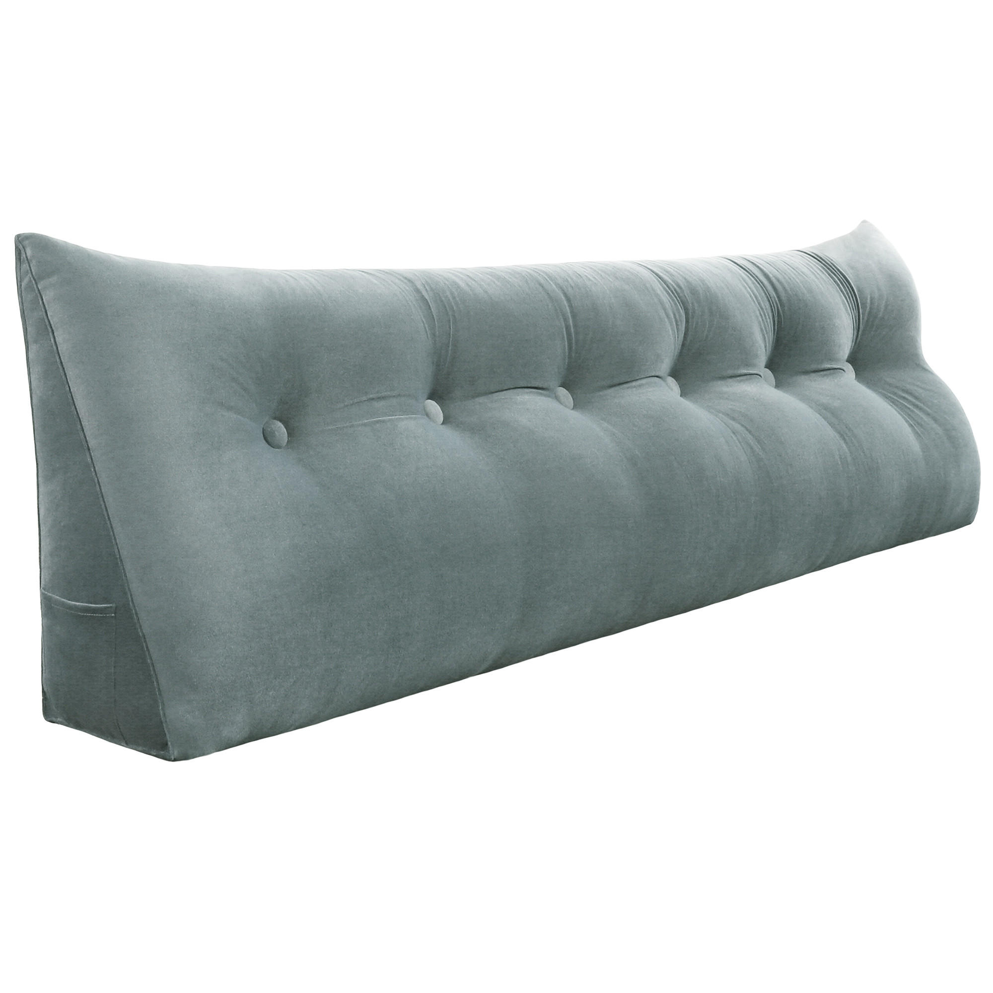 RÜCKENKISSEN für Bett Samt Grau 180 cm - Grau, Textil (50/180cm) - Vercart