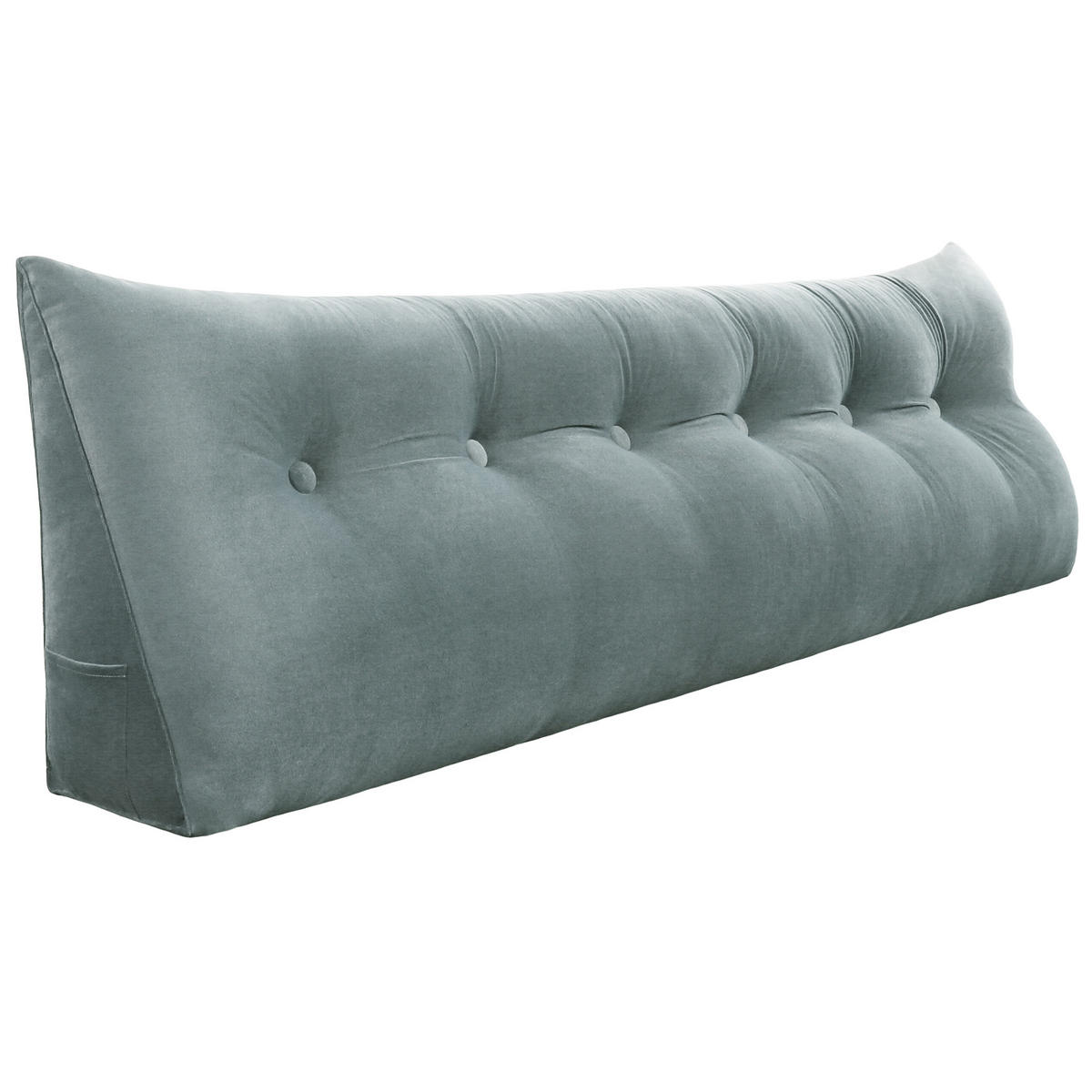 RÜCKENKISSEN für Bett Samt Grau 180 cm - Grau, Textil (50/180cm) - Vercart