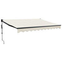 ELEKTRISCHE Markise mit Kurbel Creme 3x2,5 m - Creme, Textil (300/250/300cm) - furnicato