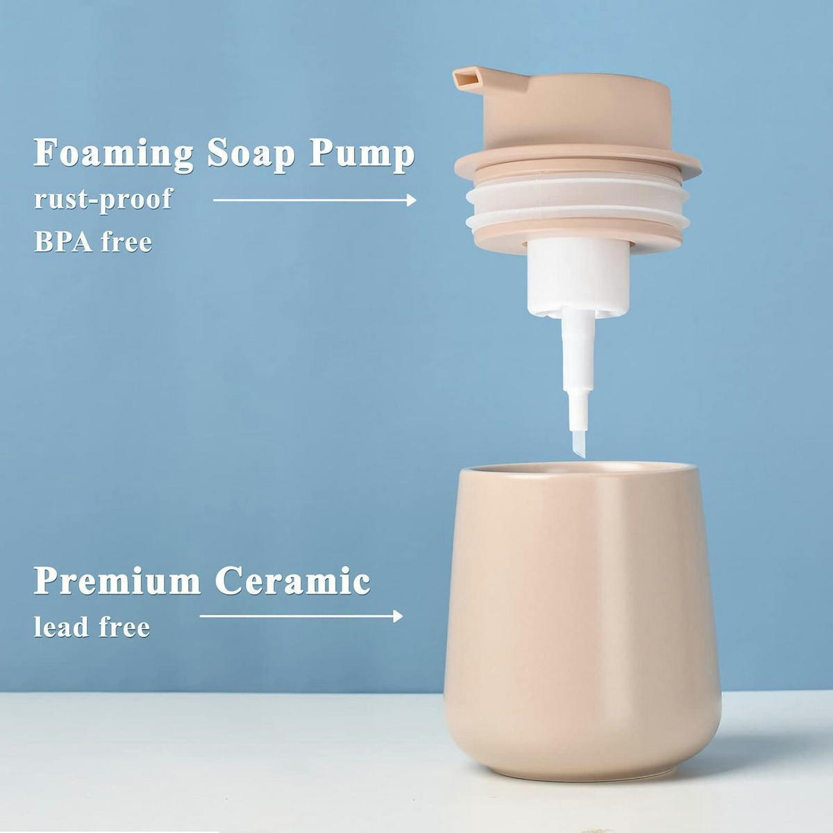 SEIFENSPENDER Keramik Khaki 350ml - Olivgrün, Keramik (9/12/9cm)