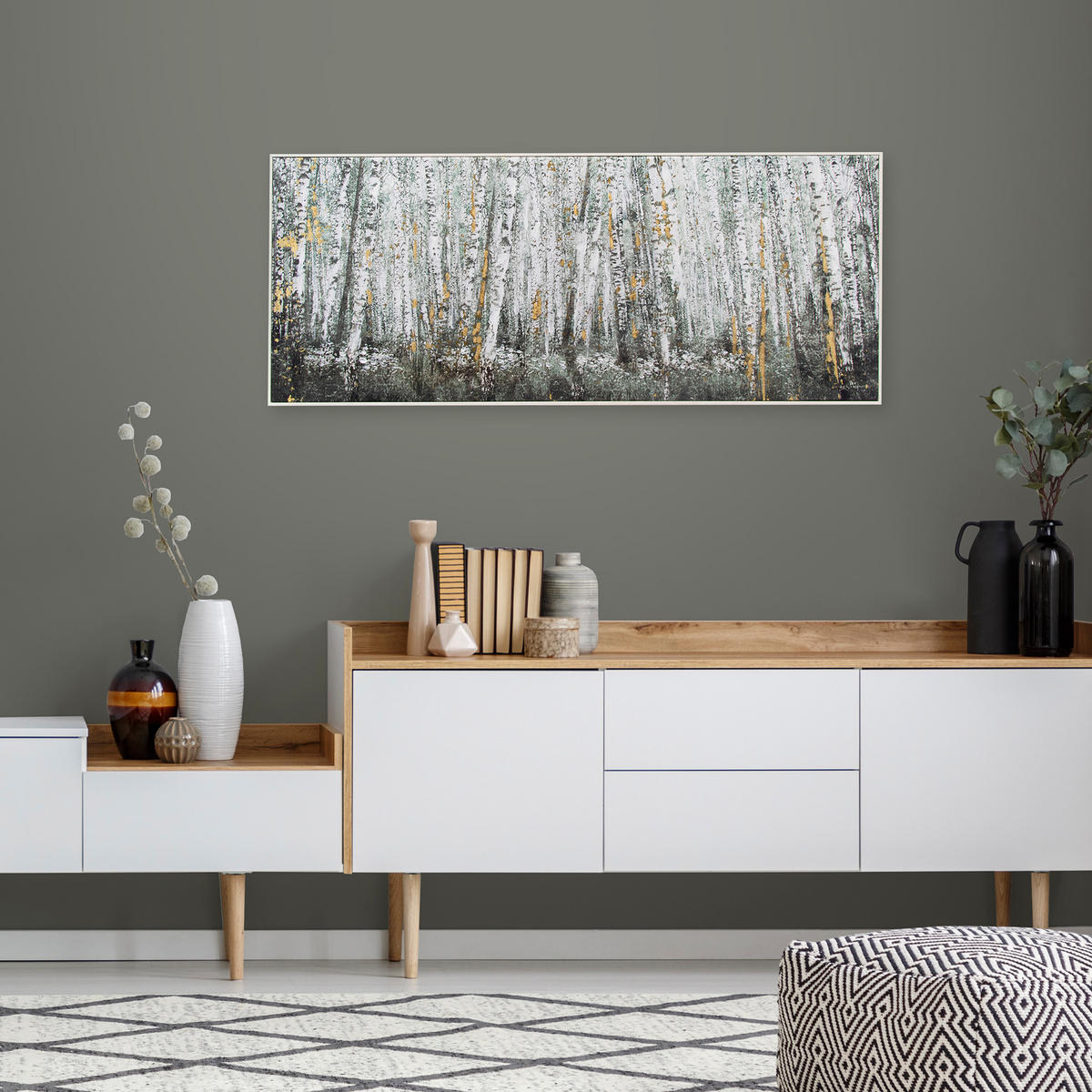 LEINWANDBILD - Birkenwälder - 40x100cm - Braun - Braun, Holzwerkstoff (100/40cm) - Art for the Home