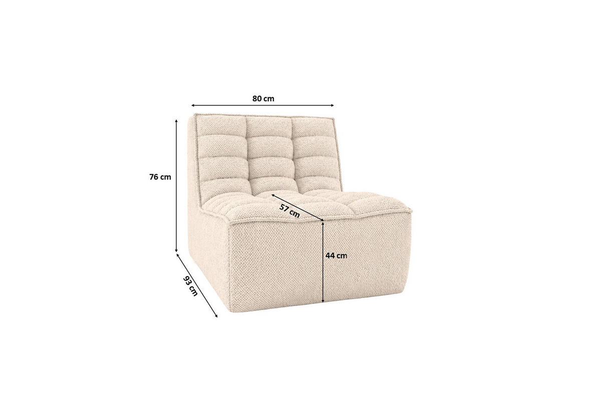 SESSEL, Loungesessel, Plüschstoff Pop, Creme, LAZY - Creme, Holz (80/76/93cm) - Kaiser Möbel