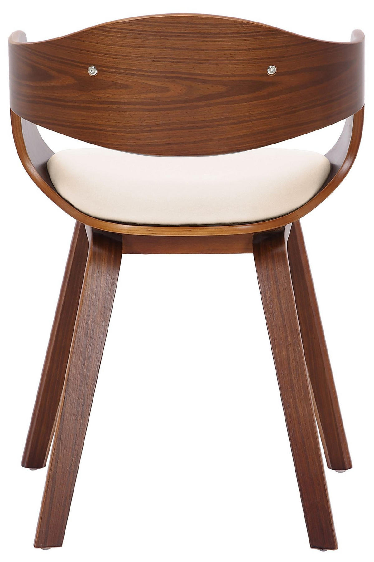 ARMLEHNENSTUHL Lederlook Walnuss/Creme - Walnussfarben/Creme, Holz/Textil (49/73/46cm) - CLP