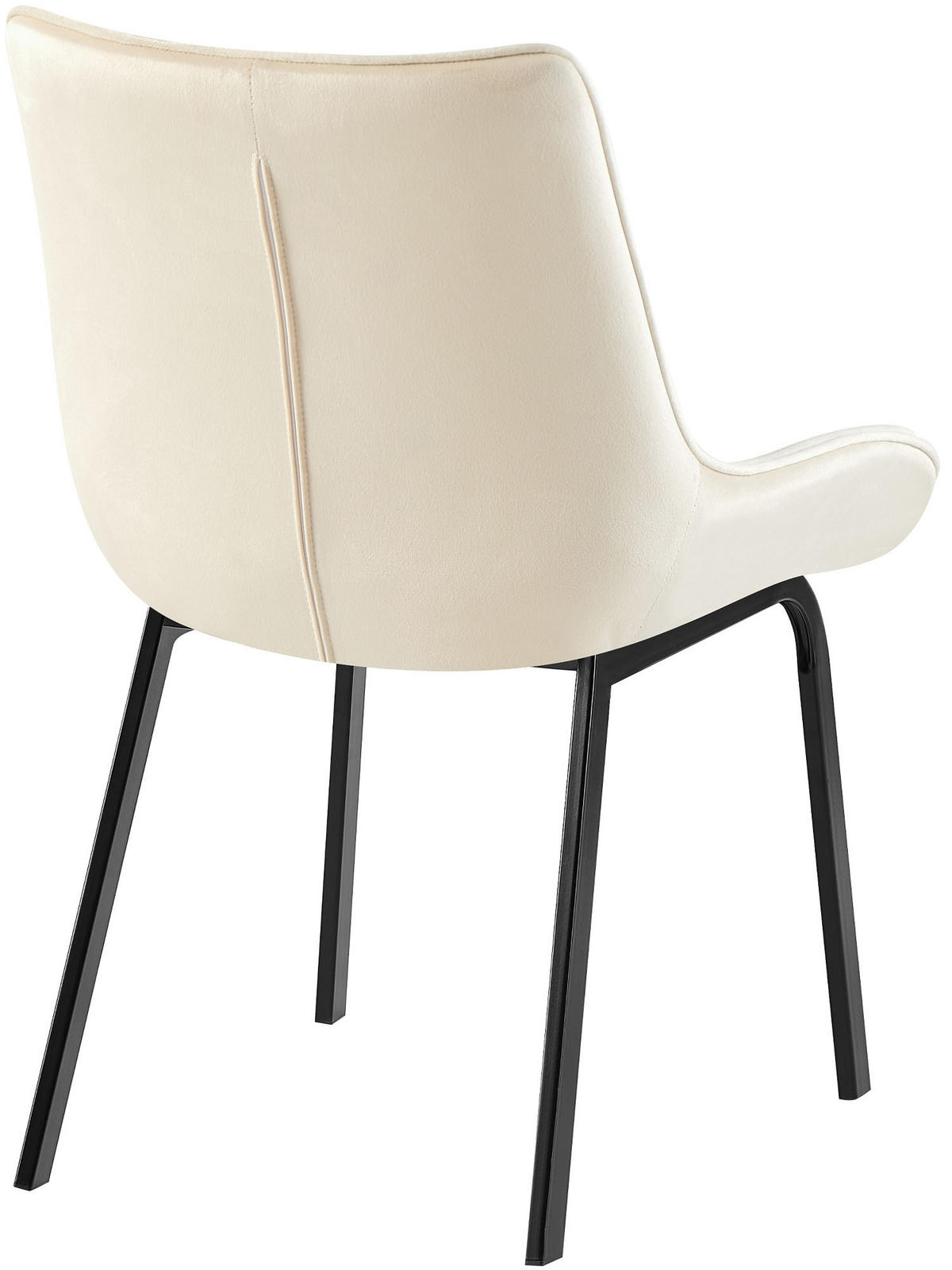 STUHL 2er Set Samt Creme - Creme/Schwarz, Textil/Metall (58/84/57cm) - CLP