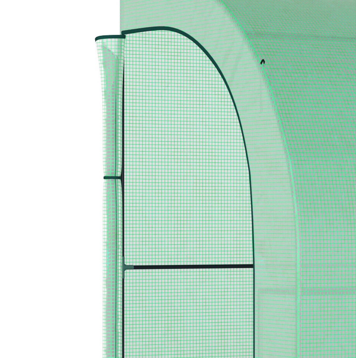GEWÄCHSHAUS 300/150/213 cm in Grün mit 6 Regalen und Netzfenster - Grün, Kunststoff (150/213/300cm) - Flora Grace