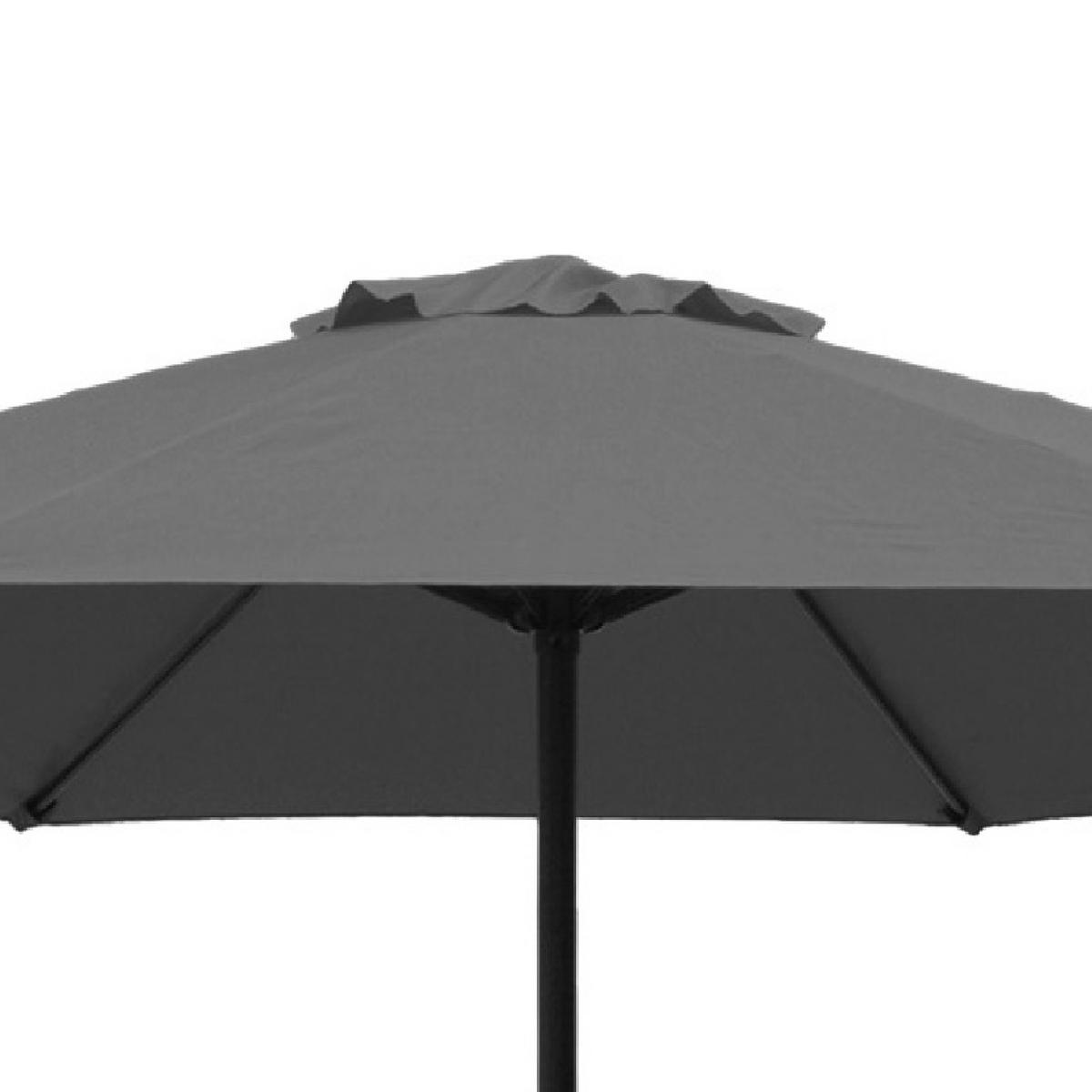 MARKTSCHIRM Macclesfield - grauer Gartenschirm für 300cm Sonnenschutz mit Kurbel und Knick - BxTxH: 300x300x240 cm - Grau, Metall (300/300cm) - TPFGarden