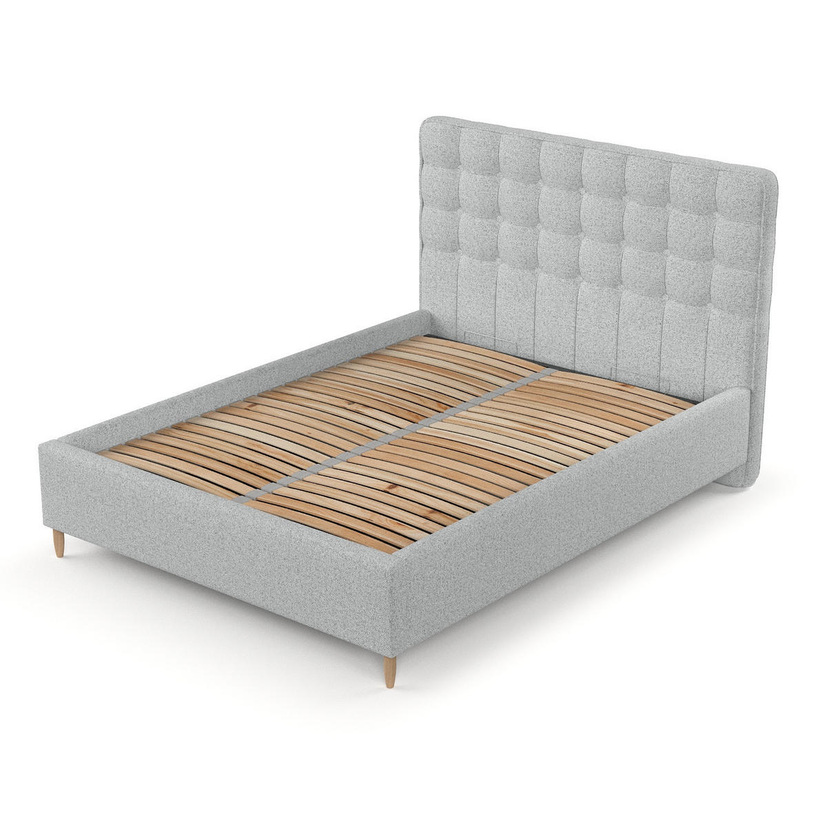 POLSTERBETT Paloma 120/200 cm Hellgrau im Riva Stoff - Hellgrau/Naturfarben, Holz/Holzwerkstoff (120/200cm) - AltaBeds