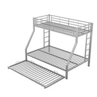 ETAGENBETT 90/140/200 cm aus Metall mit Ausziehbett, Silber - Silberfarben, Metall (90/200cm) - OKMYHOME
