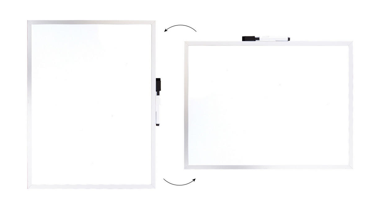 WHITEBOARD 40x30 cm im Aluminiumrahmen - Weiß, Metall (40/30/1cm) - ALLboards