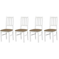STUHL Bos 4 (4er Set) - Weiß/Bronzefarben, Holz (43/94/40cm) - Leaf Design