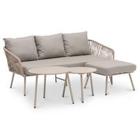 LOUNGEGARNITUR MYKONOS - Beige, Metall - IDIMEX