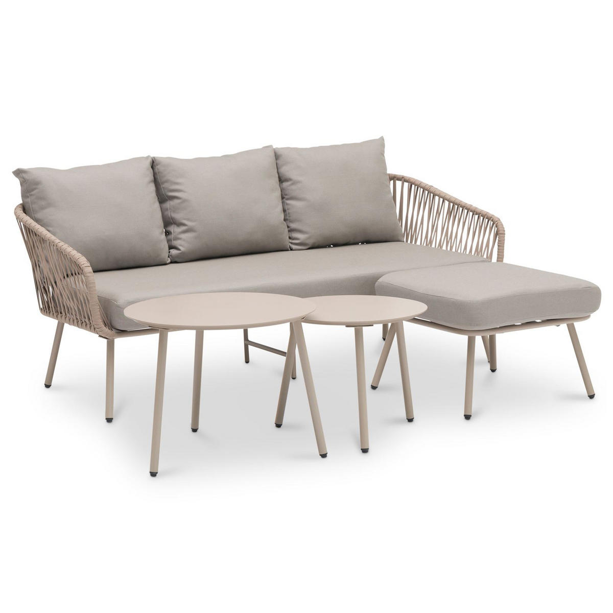 LOUNGEGARNITUR MYKONOS - Beige, Metall - IDIMEX