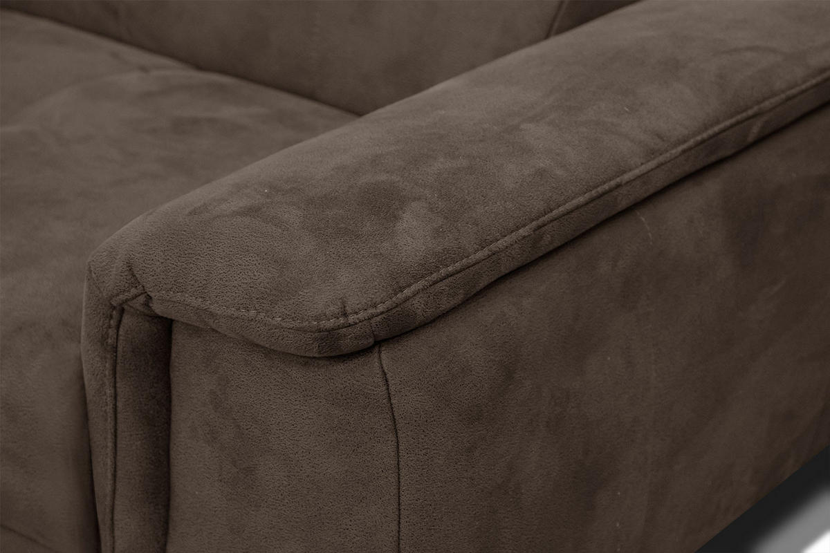 ECKSOFA FIERO 4-Sitzer, dunkelbraun - Dunkelbraun/Schwarz, Holzwerkstoff/Textil (158/269cm) - Courtois Laville