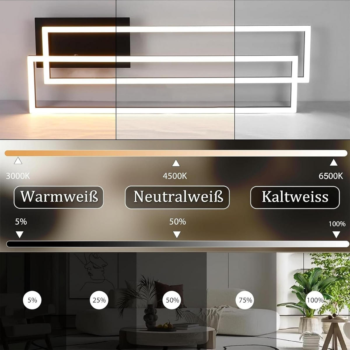 LED-DECKENLEUCHTE Fraser 102.5/18.5/7.3 cm - Schwarz, Metall (102.5/18.5/7.3cm) - Nettlife