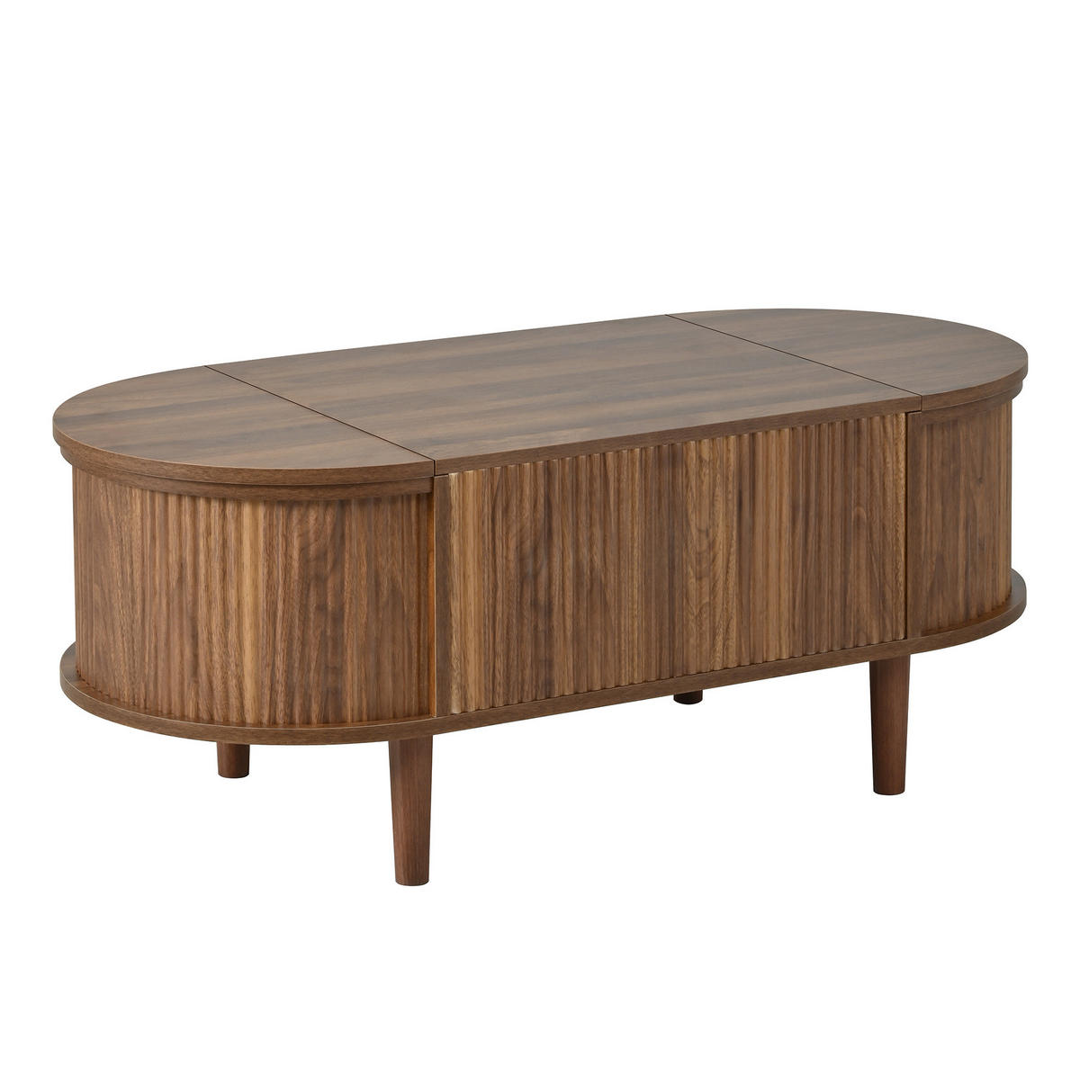 KLUB stolić 100/48/53,5 cm orah od MDF-a s podiznom pločom i spremištem - boje oraha, drvni materijal (100/48/53.5cm) - OKWISH