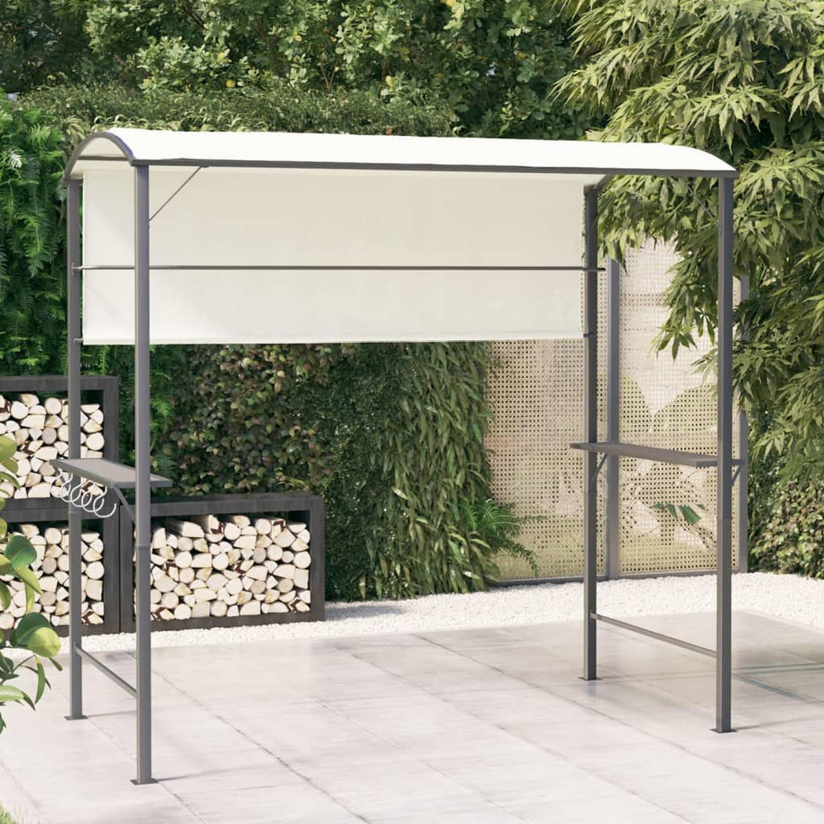PAVILLON Mit Dach 220/110/200 Cm Creme - Creme, Textil (220/200/110cm) - vidaXL