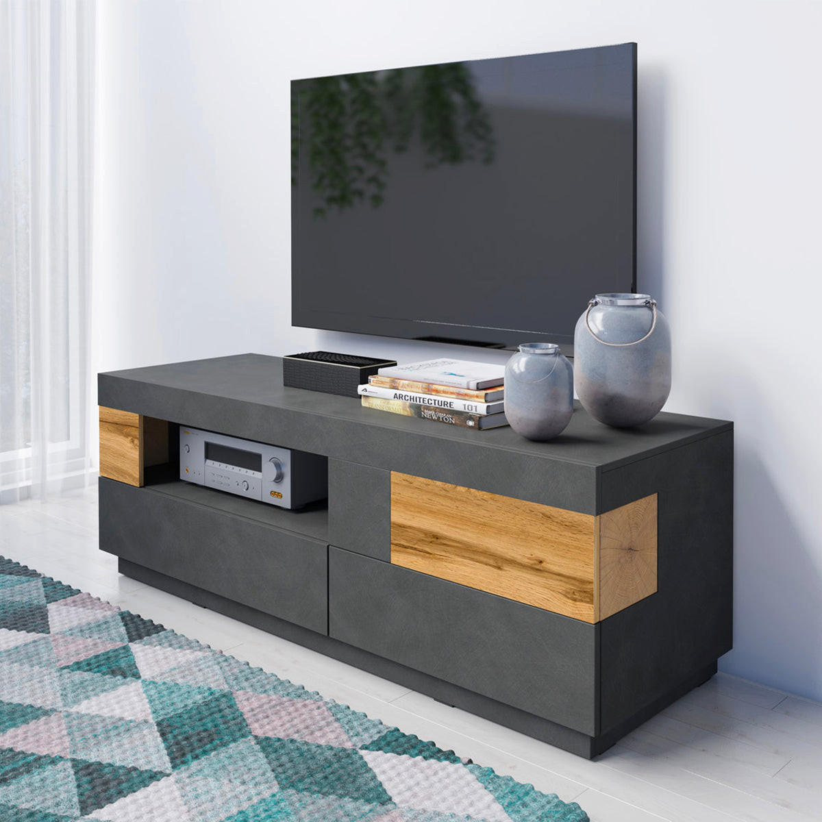 TV OMARICA Andrea Antracitno siva in les - siva, leseni material (160/54/50cm) - Petits-meubles